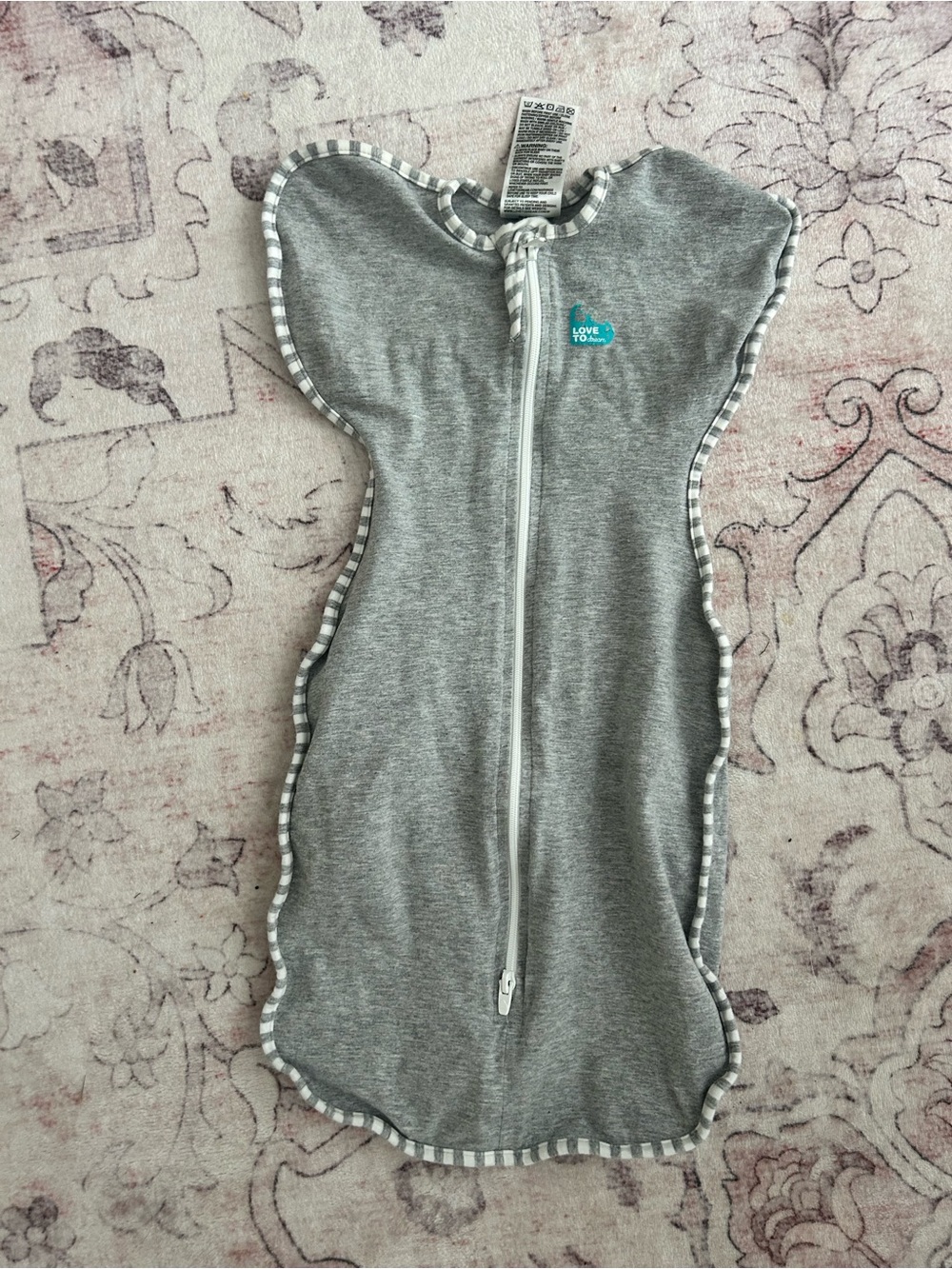 Love to dream Grey Swaddle Sleep Sack with Stripe Trim